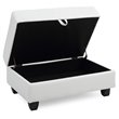 Glory Furniture Revere Faux Leather Ottoman in White