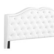 Glory Furniture Joy Faux Leather Upholstered Queen Bed in White