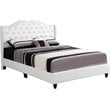 Glory Furniture Joy Faux Leather Upholstered Queen Bed in White