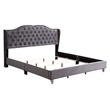 Glory Furniture Joy Velvet Upholstered Full Bed in Gray