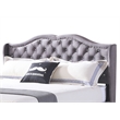 Glory Furniture Joy Velvet Upholstered Queen Bed in Gray