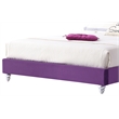 Glory Furniture Joy Velvet Upholstered Full Bed in Purple