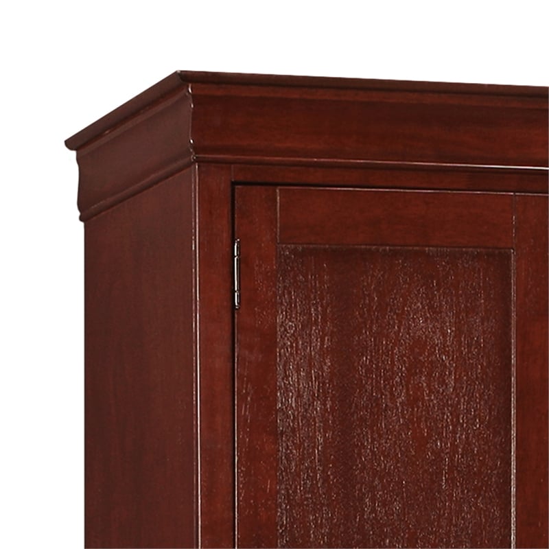 Glory Furniture Louis Phillipe 2 Drawer Armoire in Cherry