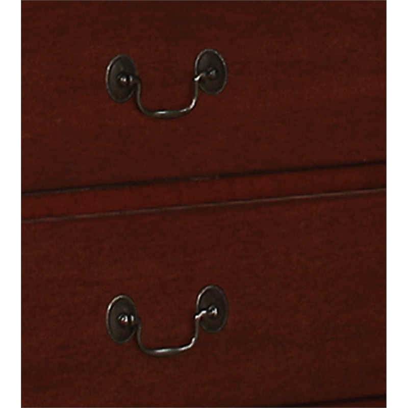 Glory Furniture Louis Phillipe 2 Drawer Armoire in Cherry