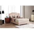 Glory Furniture Joy Velvet Upholstered Full Bed in Beige