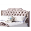 Glory Furniture Joy Velvet Upholstered Queen Bed in Beige