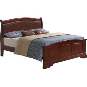 glory furniture louis phillipe full panel bed in cherry