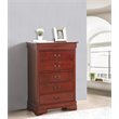 Glory Furniture Louis Phillipe 5-Drawers Bedroom Chest in Cherry