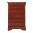 Glory Furniture Louis Phillipe 5-Drawers Bedroom Chest in Cherry