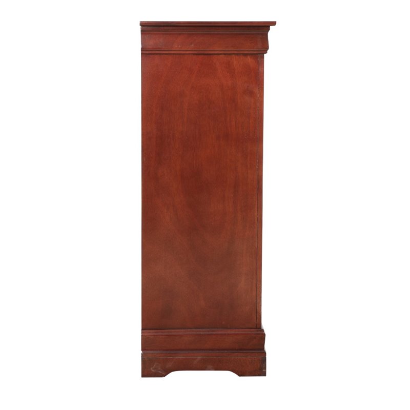 Glory Furniture Louis Phillipe 5-Drawers Bedroom Chest in Cherry