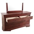 Glory Furniture Louis Phillipe 6 Drawer Dresser in Cherry