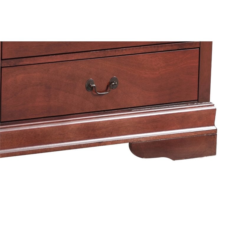 Glory Furniture Louis Phillipe 6 Drawer Dresser in Cherry