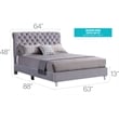 Glory Furniture Maxx Velvet Upholstered Queen Bed in Gray