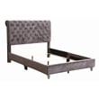 Glory Furniture Maxx Velvet Upholstered Queen Bed in Gray