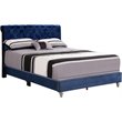 Glory Furniture Maxx Velvet Upholstered Full Bed in Navy Blue