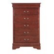 Glory Furniture Louis Phillipe 5-Drawers Bedroom Chest in Cherry