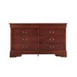 Glory Furniture Louis Phillipe 6-Drawers Bedroom Dresser in Cherry