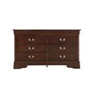 Glory Furniture Louis Phillipe 6-Drawers Bedroom Dresser in Cappuccino