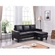Glory Furniture Jenna Faux Leather Sofa Chaise in Black
