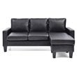 Glory Furniture Jenna Faux Leather Sofa Chaise in Black