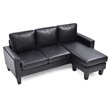 Glory Furniture Jenna Faux Leather Sofa Chaise in Black