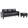 Glory Furniture Jenna Faux Leather Sofa Chaise in Black