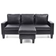 Glory Furniture Jenna Faux Leather Sofa Chaise in Black