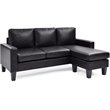 Glory Furniture Jenna Faux Leather Sofa Chaise in Black