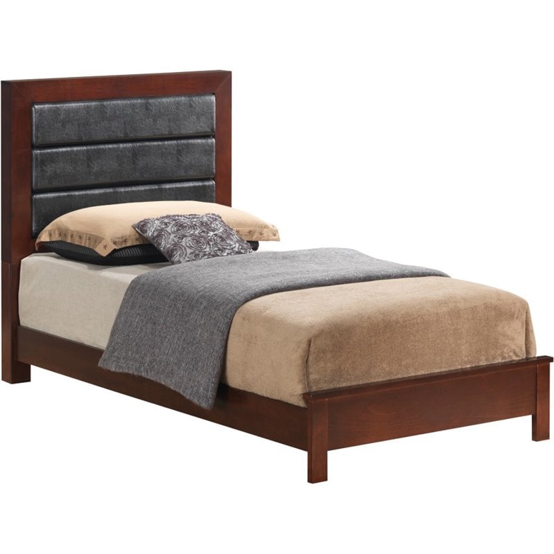 Glory Furniture Burlington Twin Panel Bed in Cherry