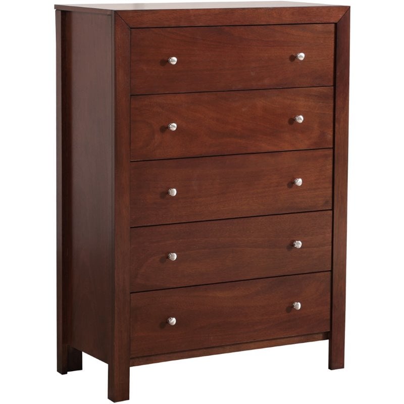 Glory Furniture Burlington 5-Drawers Bedroom Chest in Cherry