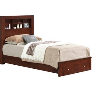 Glory Furniture Burlington Twin Storage Bed in Cherry