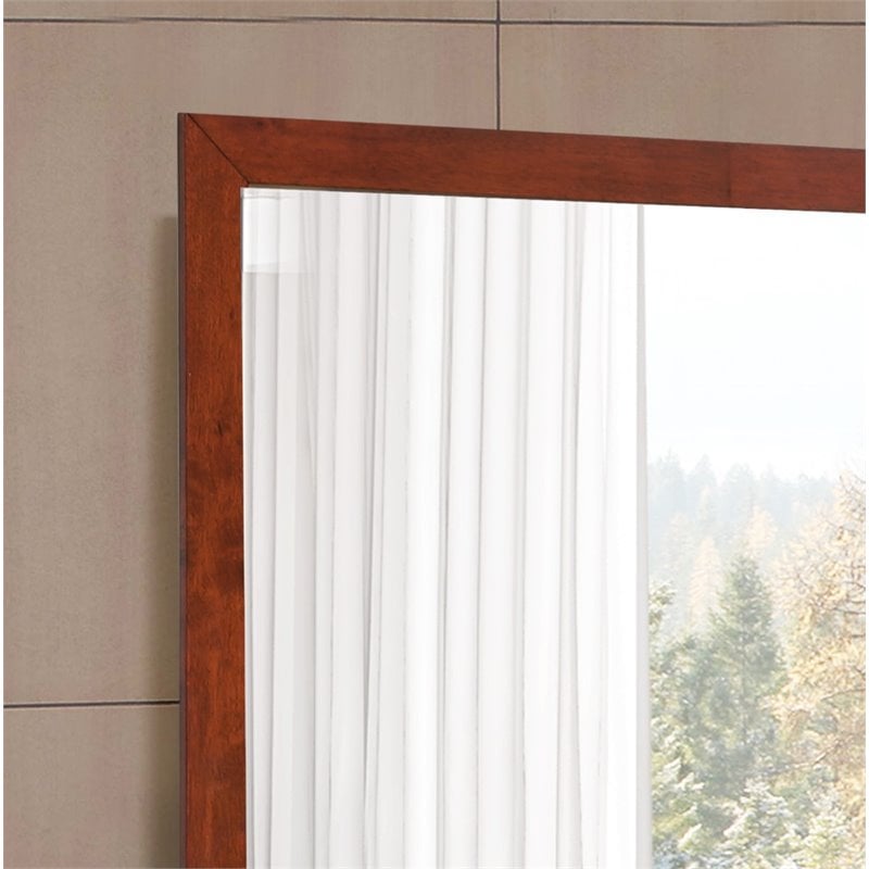 Glory Furniture Burlington Mirror in Cherry