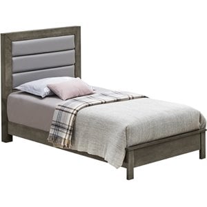 Glory Furniture Burlington Twin Panel Bed in Gray
