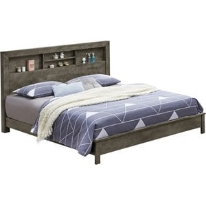 Glory Furniture Burlington King Panel Bed in Gray