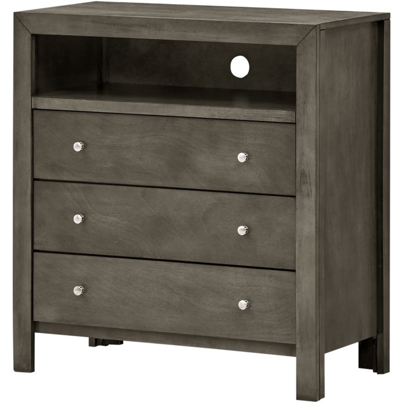 Glory Furniture Burlington 3 Drawer TV Stand in Gray