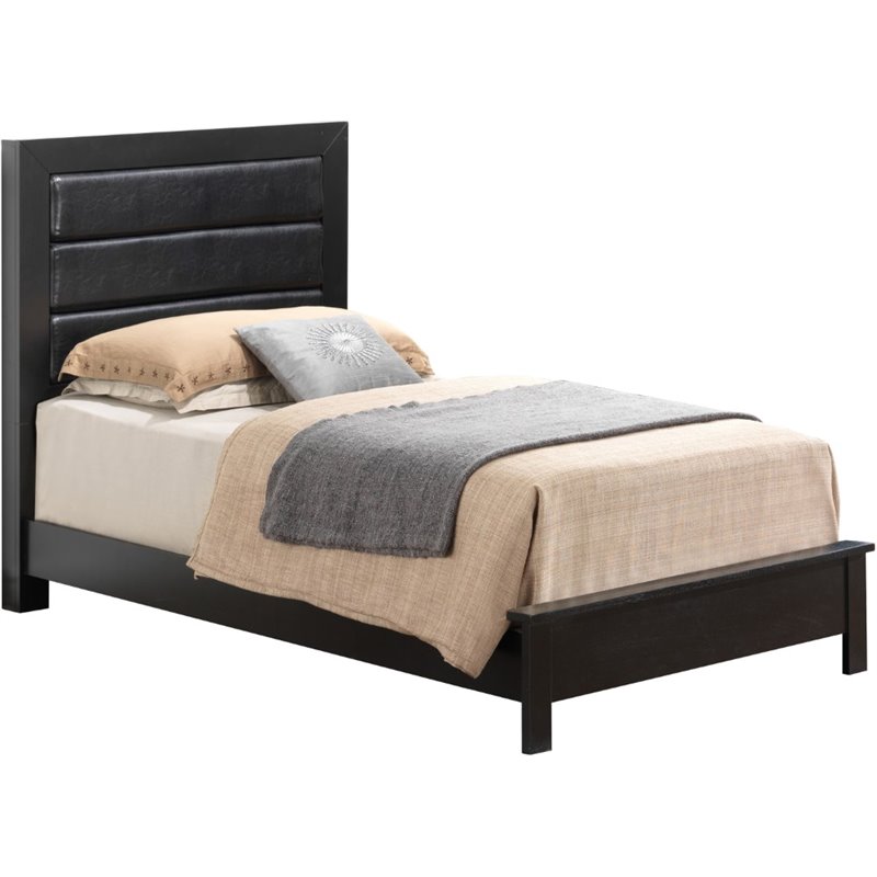 Glory Furniture Burlington Twin Panel Bed in Black