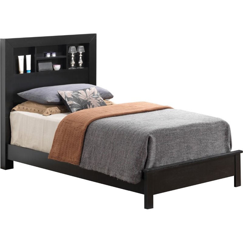 Glory Furniture Burlington Twin Panel Bed in Black