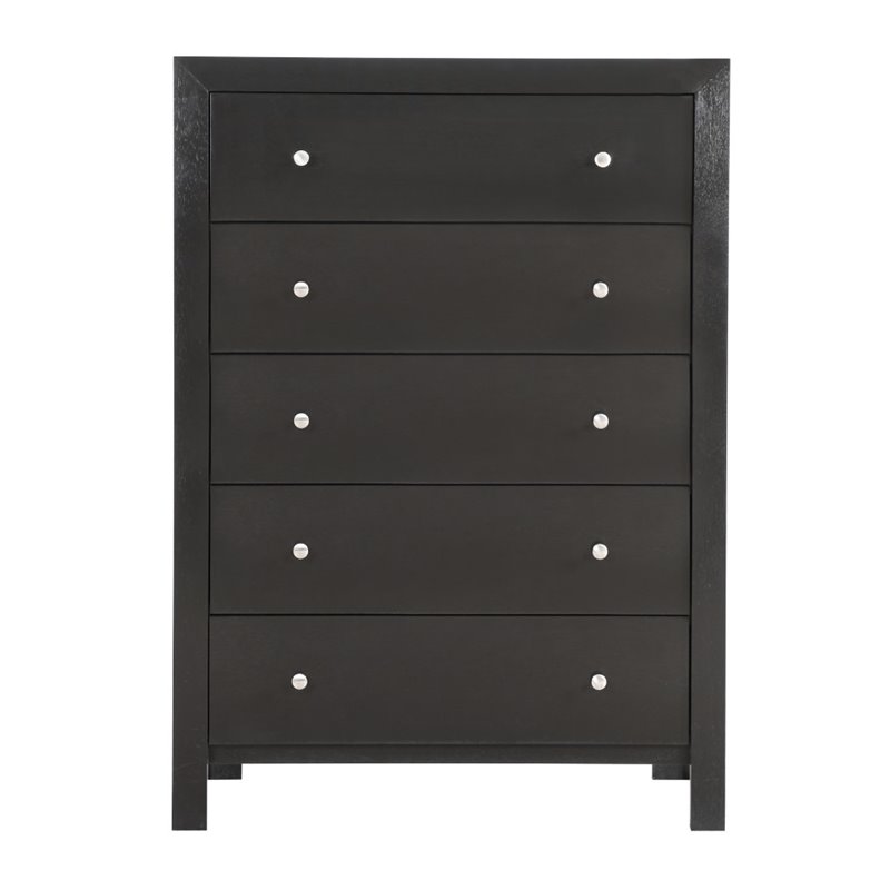 Glory Furniture Burlington 5-Drawers Bedroom Chest in Black