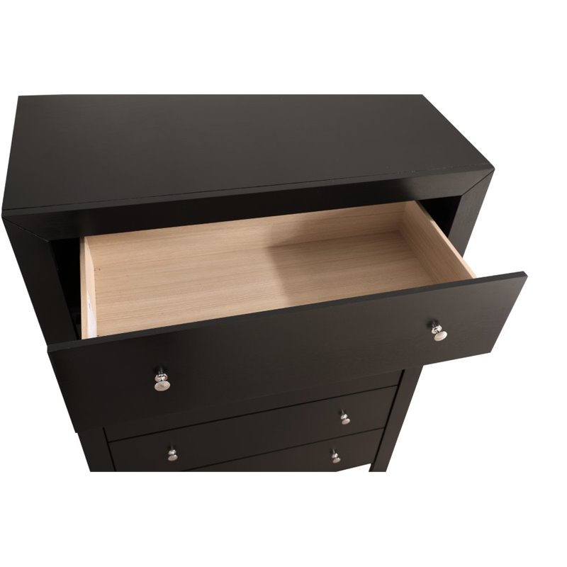 Glory Furniture Burlington 5-Drawers Bedroom Chest in Black