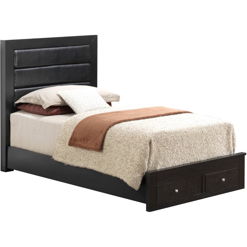 Glory Furniture Burlington Twin Storage Bed in Black