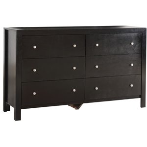 Glory Furniture Burlington 6-Drawers Bedroom Dresser in Black