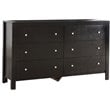 Glory Furniture Burlington 6-Drawers Bedroom Dresser in Black