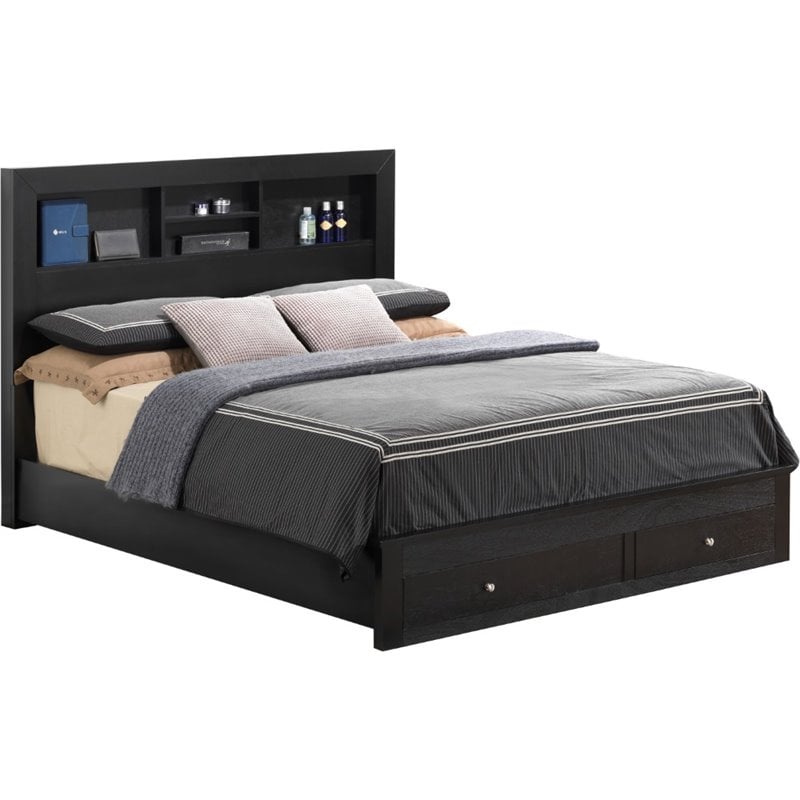 Glory Furniture Burlington King Storage Bed in Black