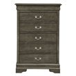 Glory Furniture Louis Phillipe 5-Drawers Bedroom Chest in Gray