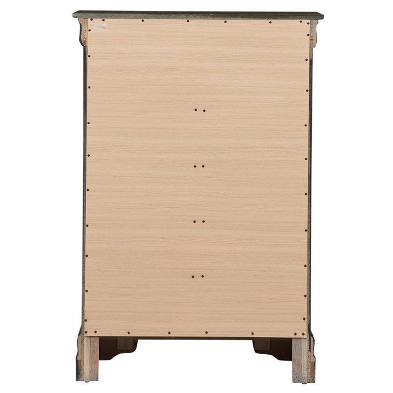 Glory Furniture Louis Phillipe 5-Drawers Bedroom Chest in Gray