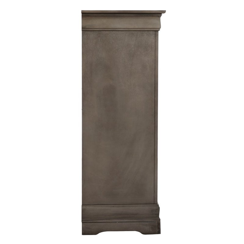 Glory Furniture Louis Phillipe 5-Drawers Bedroom Chest in Gray