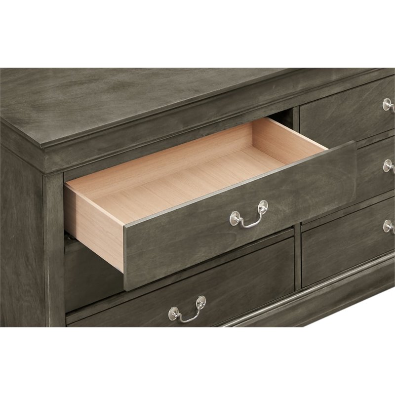 Glory Furniture Louis Phillipe 6 Drawer Dresser in Gray