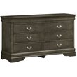 Glory Furniture Louis Phillipe 6 Drawer Dresser in Gray