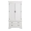 Glory Furniture Louis Phillipe 2 Drawer Armoire in White