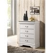Glory Furniture Louis Phillipe 4-Drawer Bedroom Chest in White